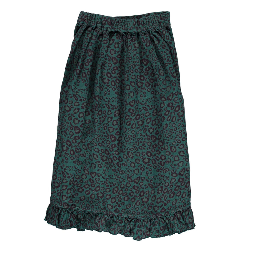 PIUPIUCHICK skirt emerald animal print - Pulu 