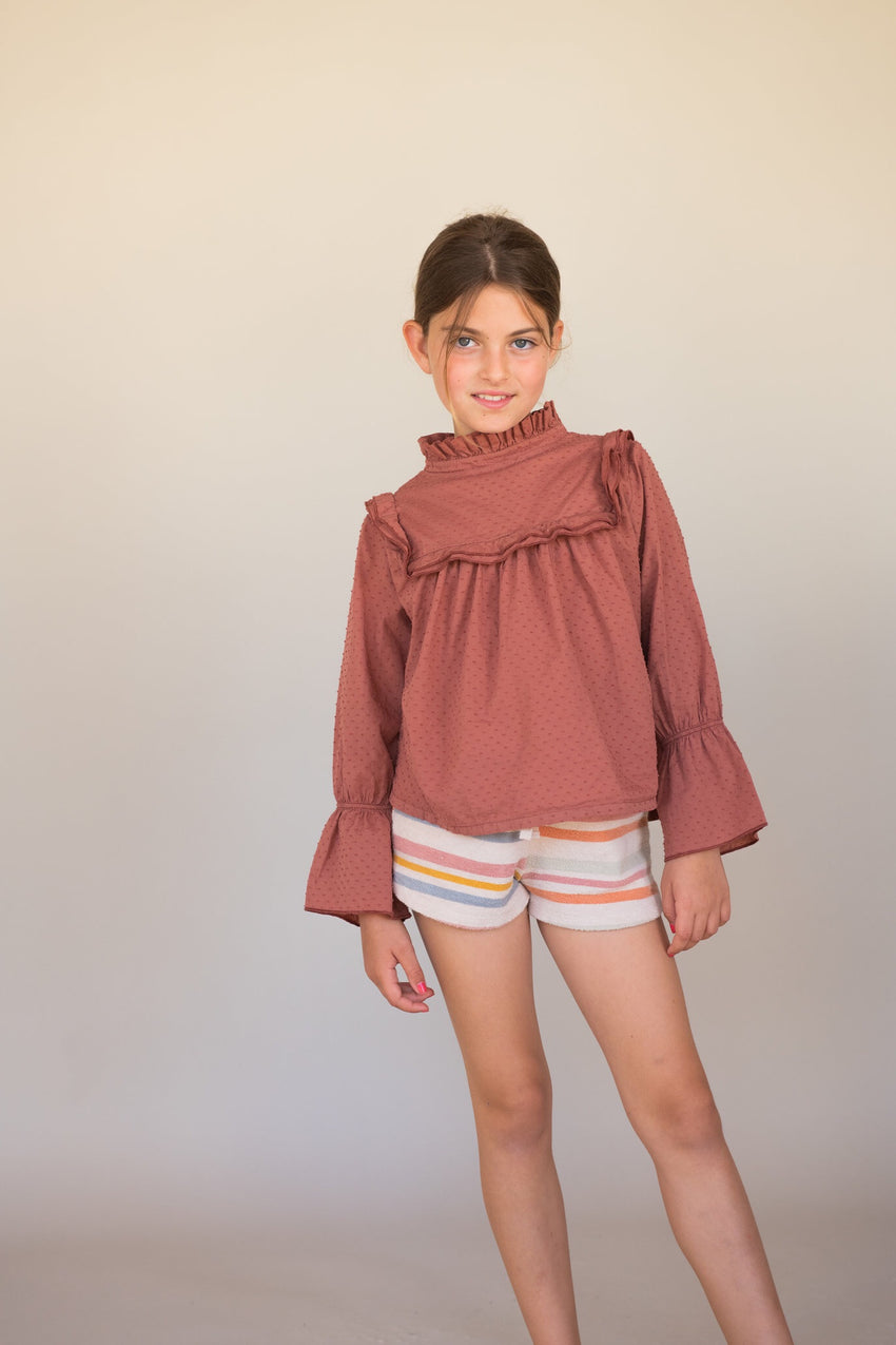 LONG LIVE THE QUEEN ruffle blouse copper - Pulu 