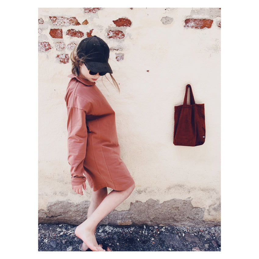 REPOSE AMS dress with collar russet - Pulu 