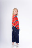 REPOSE AMS knit raglan sweater diagonal stripe