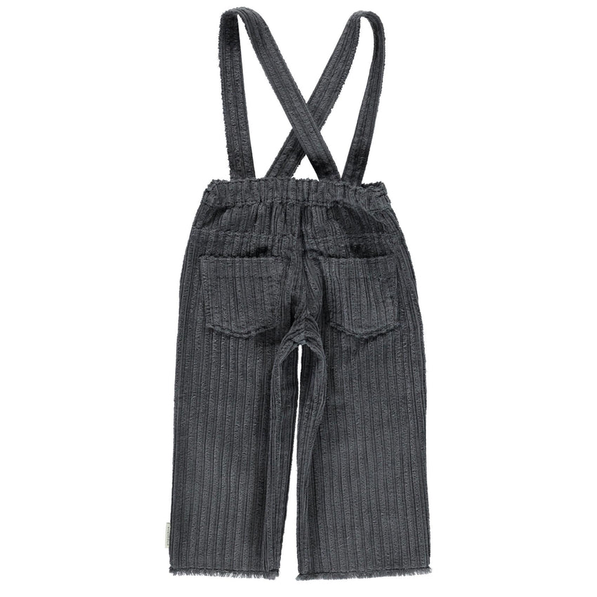 PIUPIUCHICK trousers with straps anthracite corduroy - Pulu 