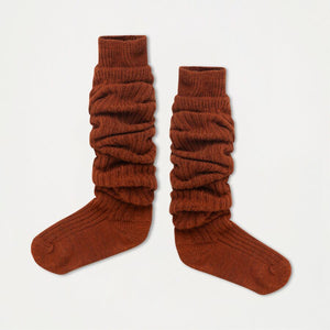 REPOSE AMS woolly high socks hazel brown - Pulu 